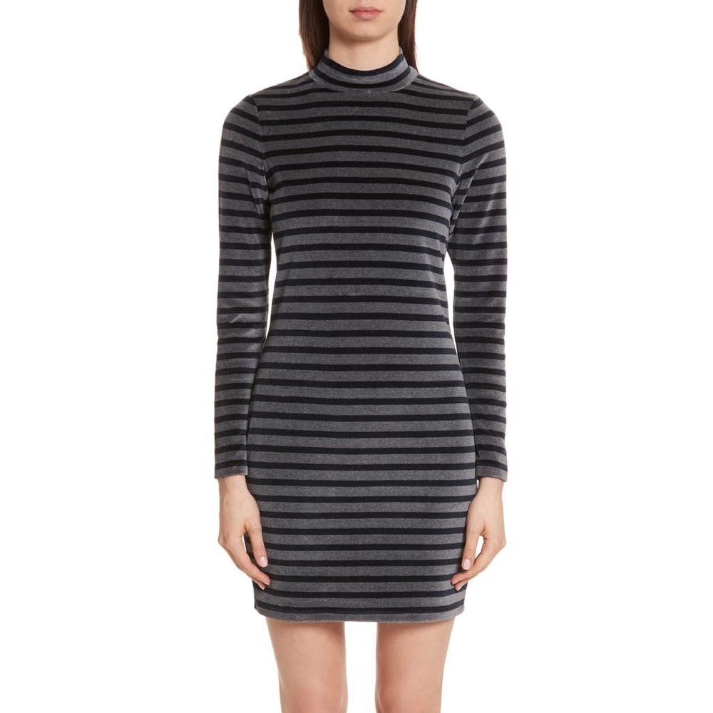 Alexander Wang Stripe Velour Turtleneck Dress - Picture 8 of 8